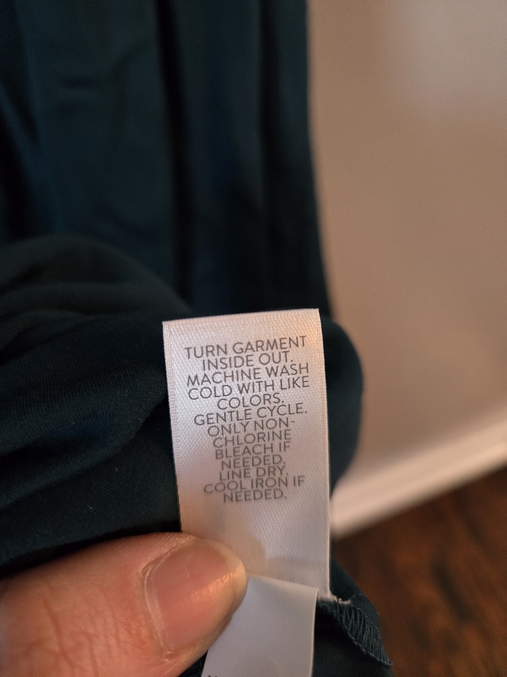 J. Jill Teal Green Ecovero Viscose Maxi Dress Smocked Faux Wrap Medium Petite - Picture 10 of 10